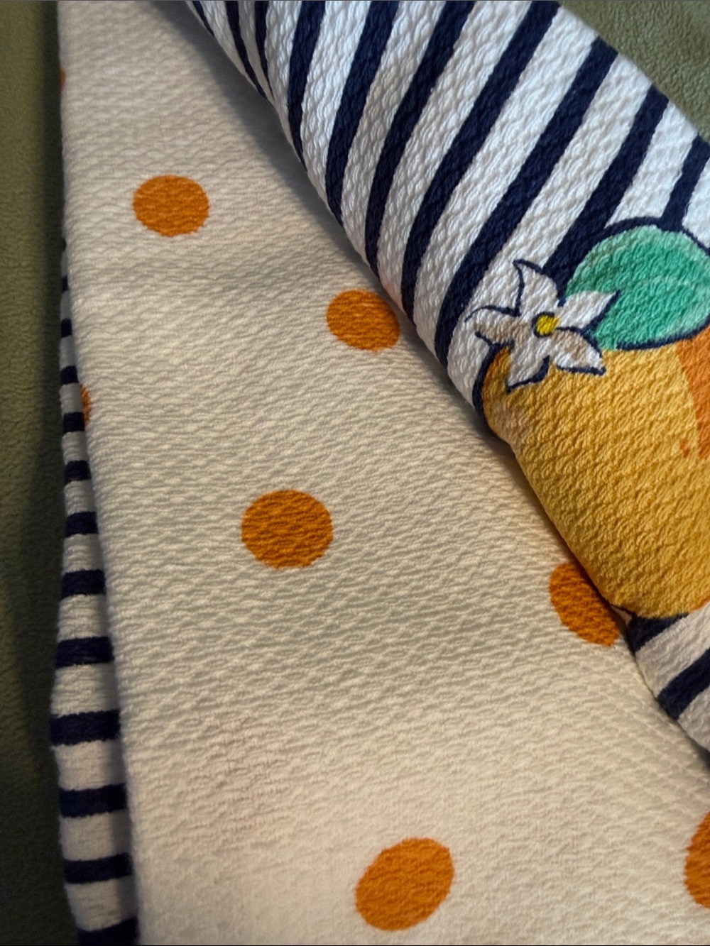 kate spade navy and white striped kitchen towel set. (Set of 3 Towels) - Picture 3 of 4